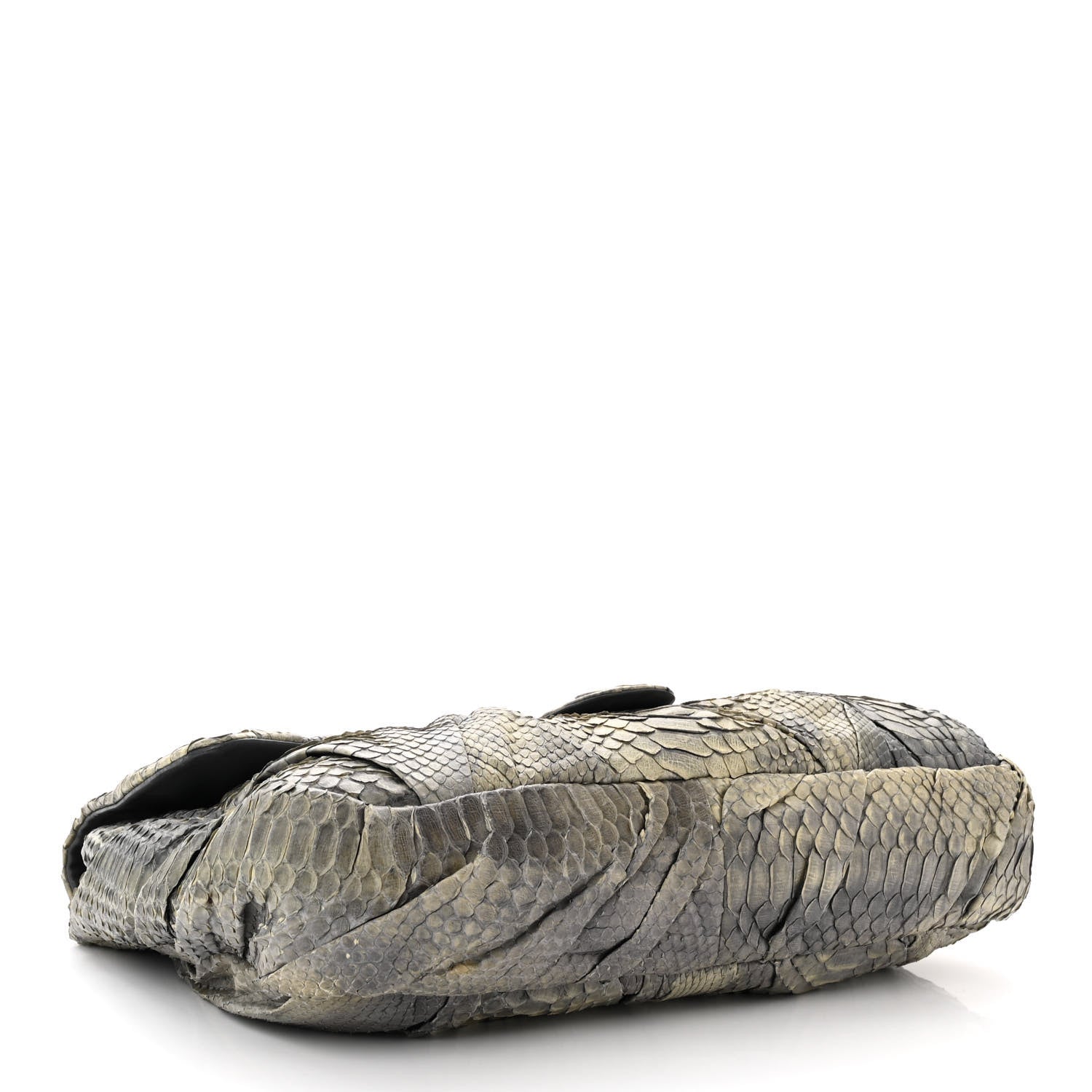 Chanel Snakeskin Twisted Maxi Flap Grey 4 of 10