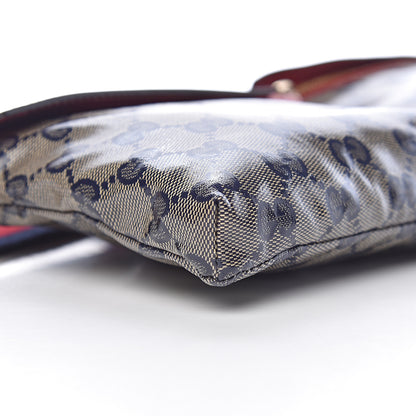 Gucci Crystal Monogram Web Double Pocket Belt Bag Navy Red 9 of 10