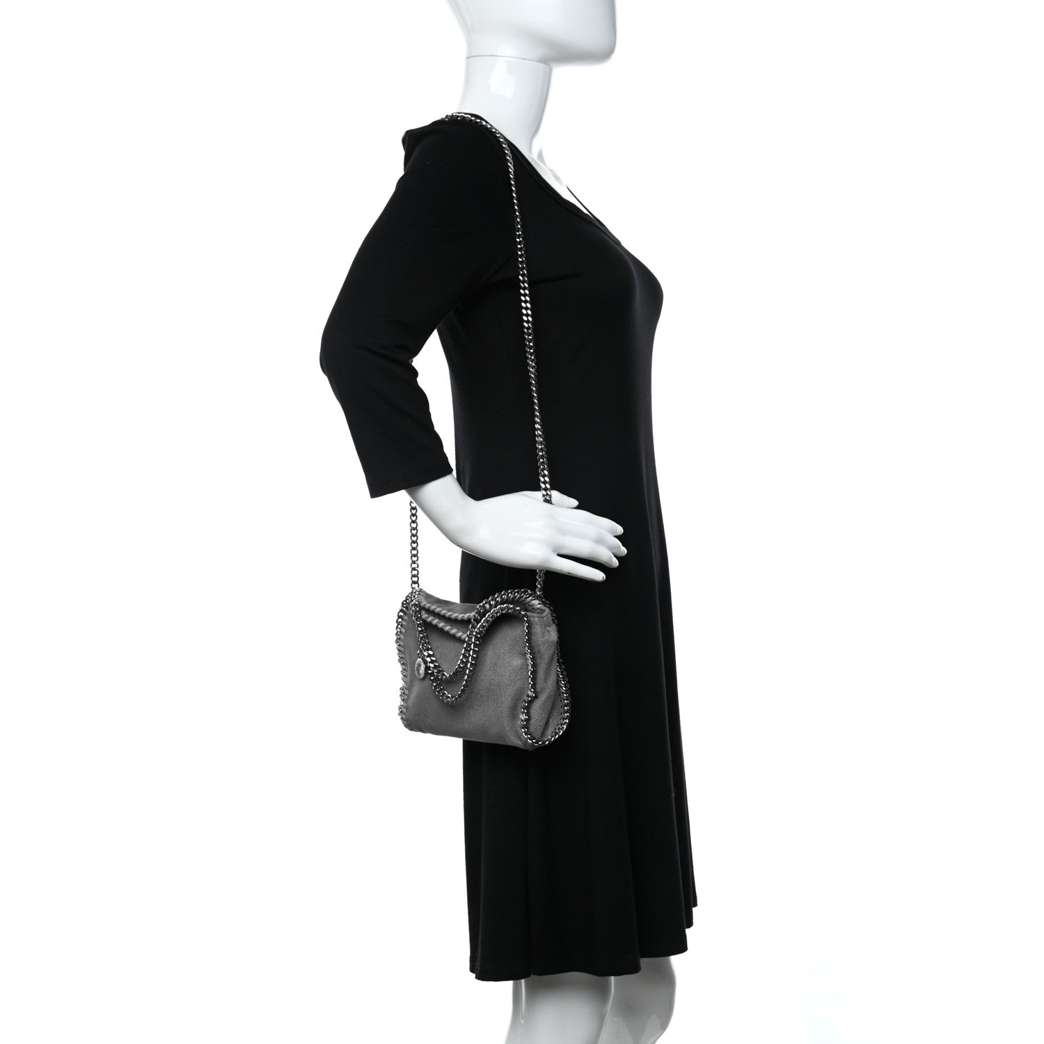 Stella McCartney Shaggy Deer Falabella Fold Over Tote Grey 2 of 9