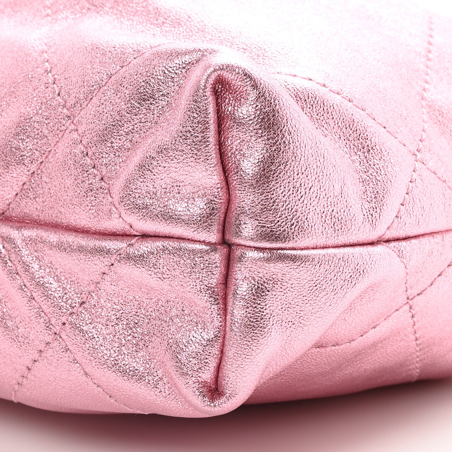 Chanel Metallic Lambskin Lacquered Monochrome Quilted Mini Chanel 22 Pink 10 of 10