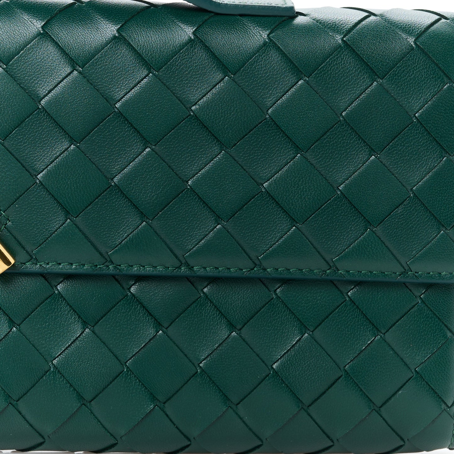 Nappa Intrecciato Long Andiamo Top Handle Clutch Emerald Green