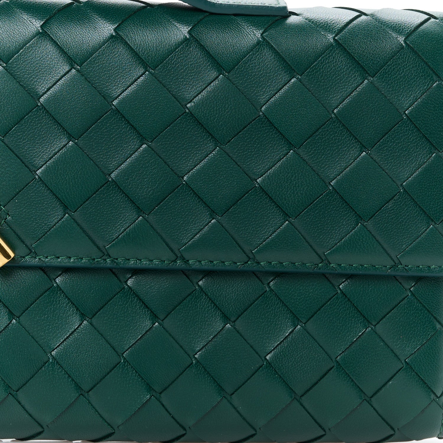 Bottega Veneta Nappa Intrecciato Long Andiamo Top Handle Clutch Emerald Green 8 of 8