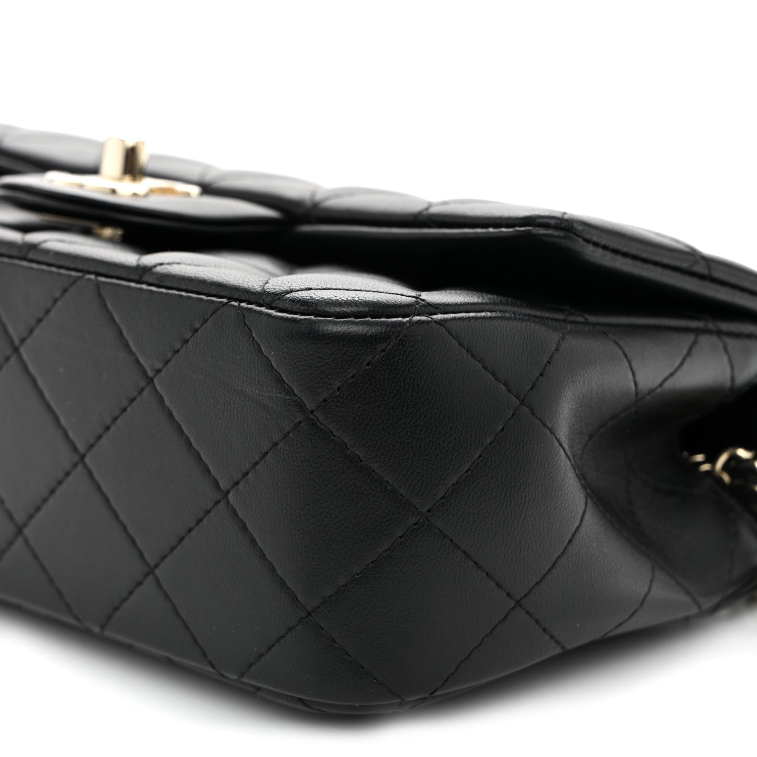 Chanel Lambskin Quilted Mini Top Handle Rectangular Flap Black 9 of 10