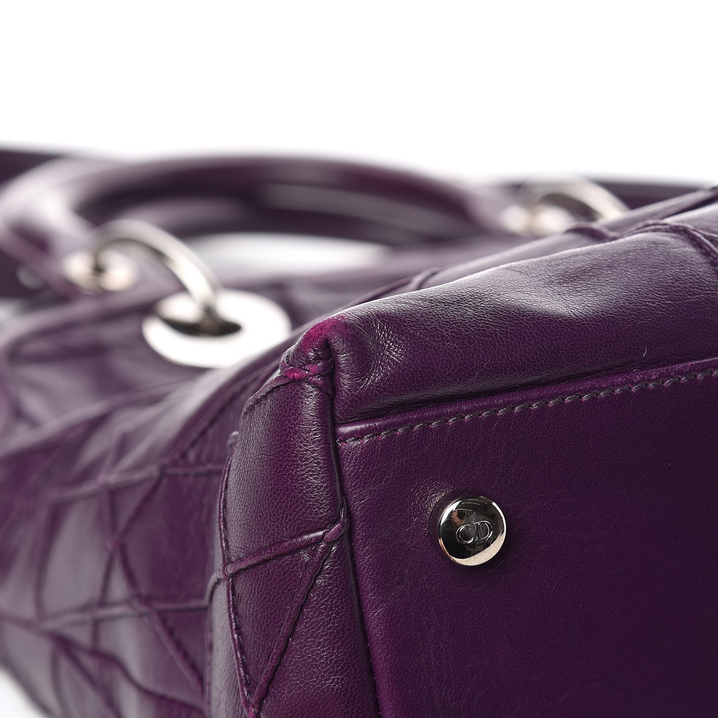Lambskin Cannage Medium Granville Tote Purple