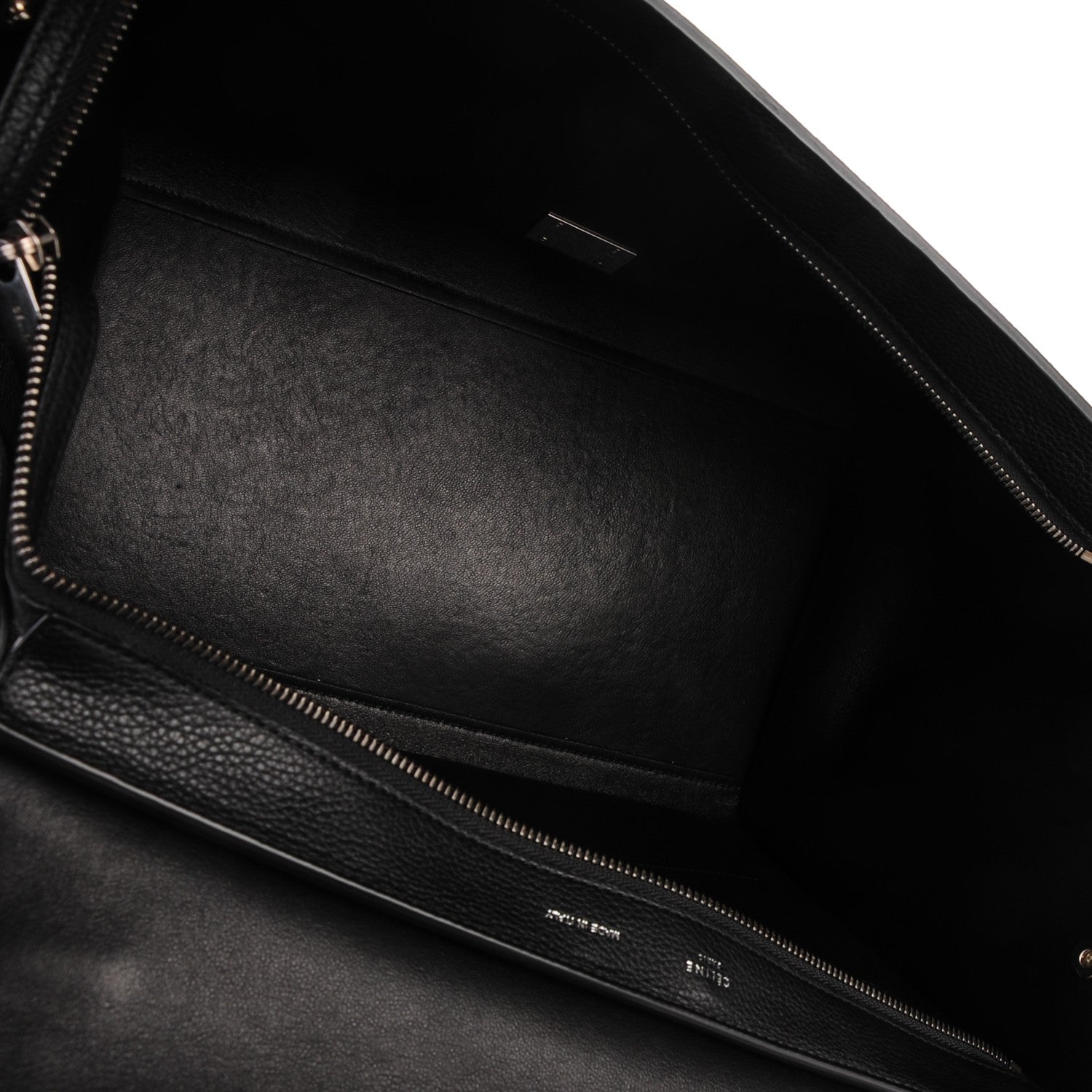 Celine Drummed Calfskin Suede Large Trapeze Black 7 of 7