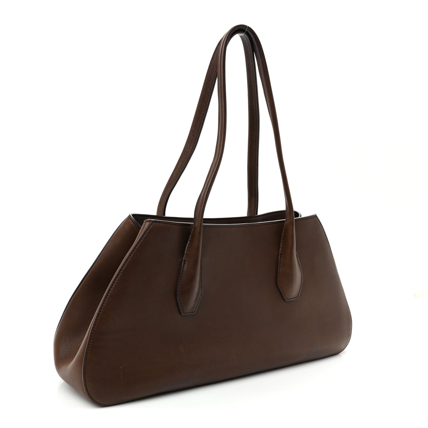 Polished Saddle Calfskin Alger Shoulder Bag Deep Brown