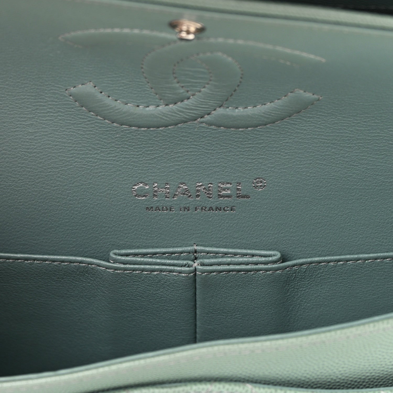 Chanel Caviar Quilted Medium Double Flap Light Blue 6 of 17