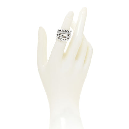 David Yurman Sterling Silver Diamond Wellesley Four-Row Ring 49 4.75 2 of 5