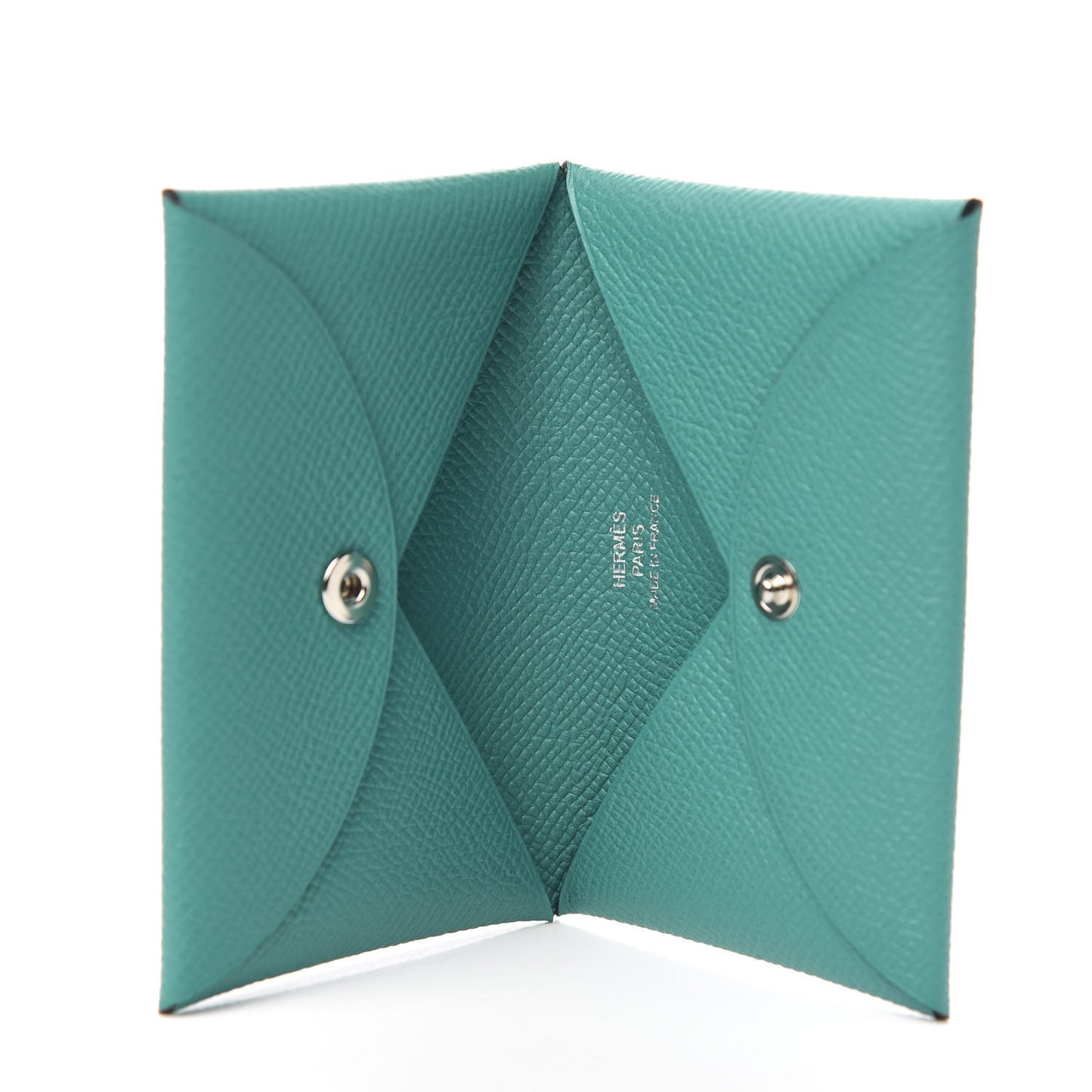 Epsom Calvi Card Case Bleu Paon