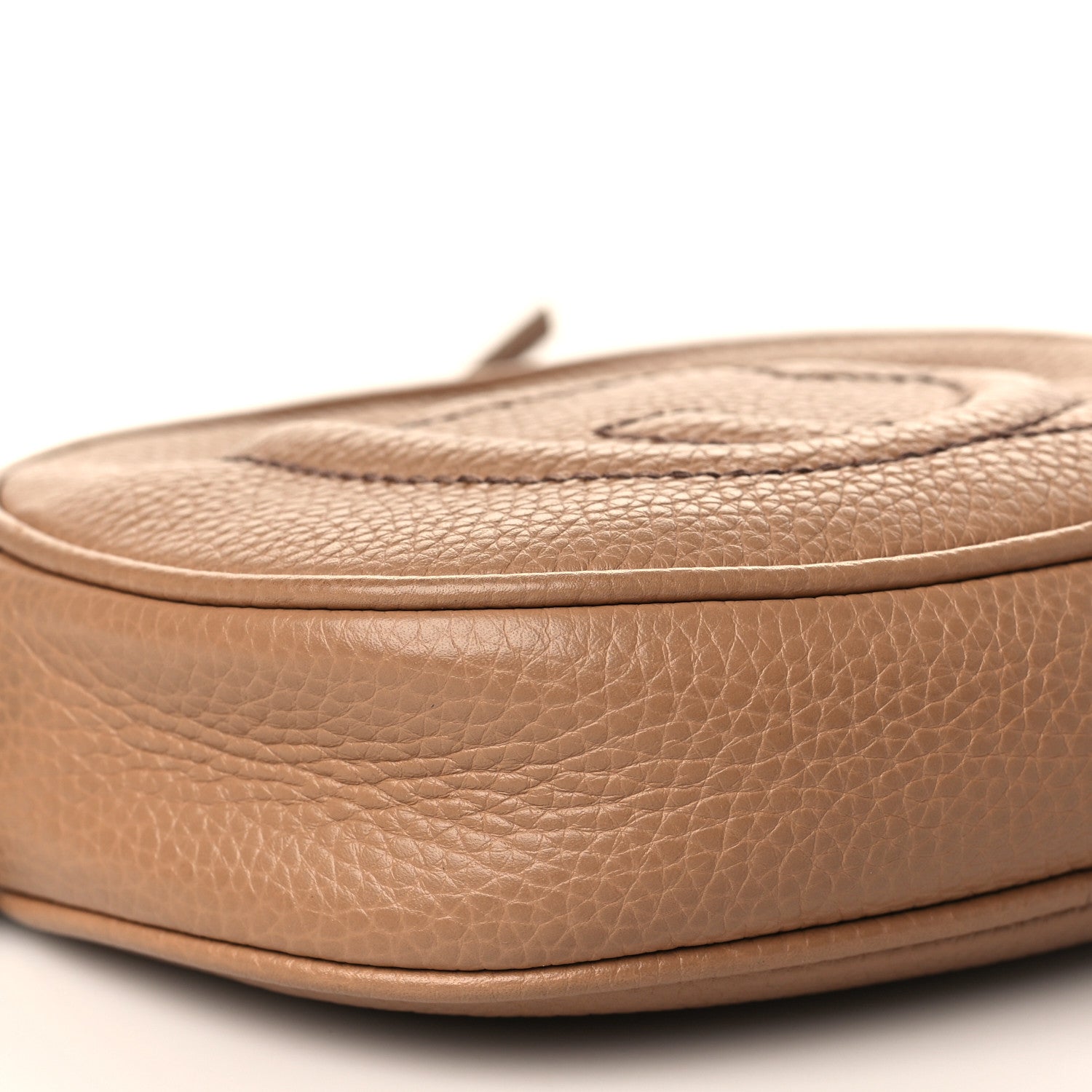 Gucci Pebbled Calfskin Mini Soho Chain Bag Camelia 8 of 9