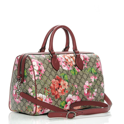 Gucci GG Supreme Monogram Blooms Medium Boston Beige Multicolor Dry Rose 3 of 6