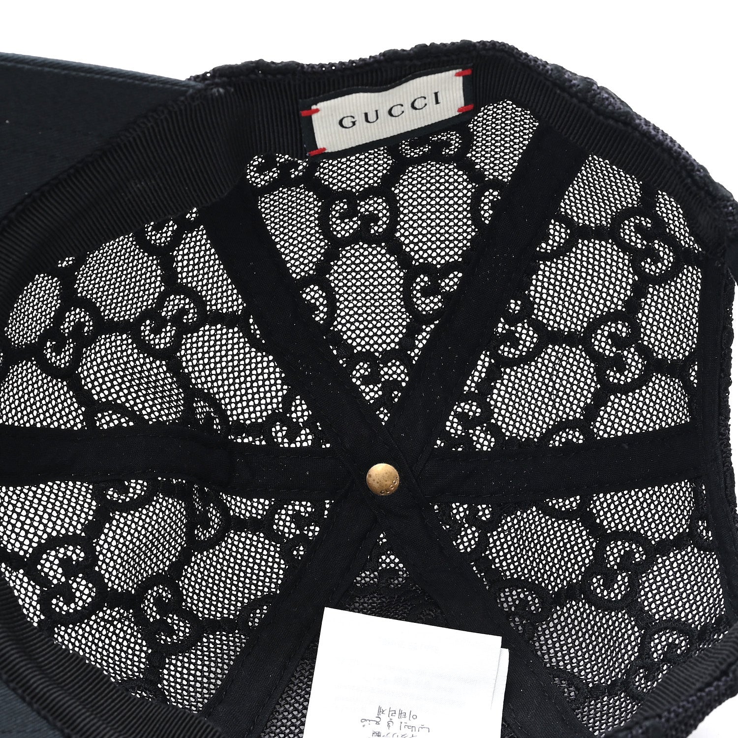 Gucci Mesh GG Monogram Shivali Baseball Hat M Black 7 of 10