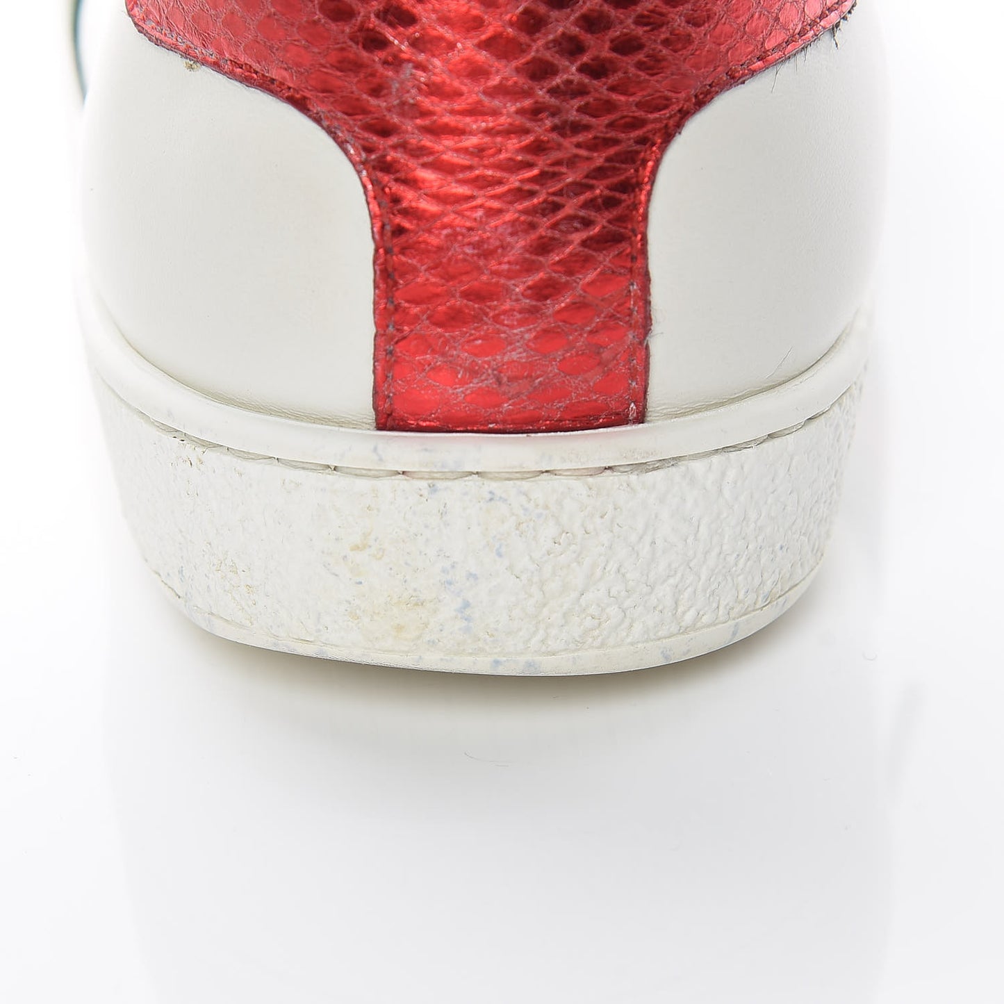 Calfskin Ayers Bee Embroidered Ace Sneakers 38.5 White Green