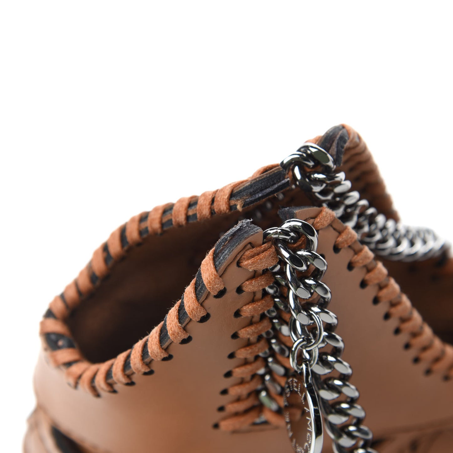 Faux Leather Woven Mini Tote Bag Brown