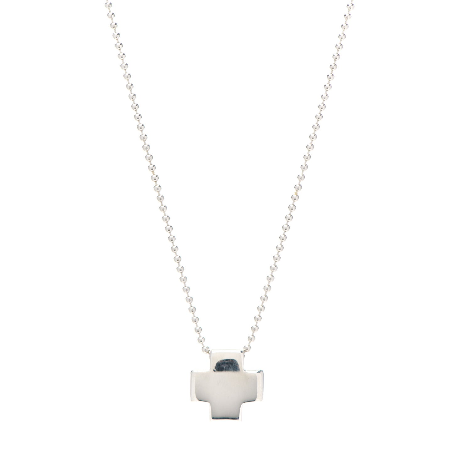 Sterling Silver Square Cross Pendant Necklace