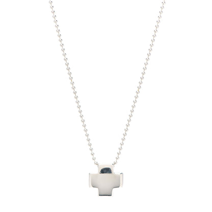 Tiffany Sterling Silver Square Cross Pendant Necklace 1 of 4