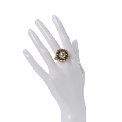 Chanel Pearl Lambskin CC Chain Ring Gold 6.5 2 of 5