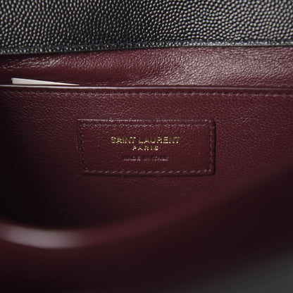 Saint Laurent Grain de Poudre Medium Classic Monogram Cassandra Top Handle Black Rouge Legion 5 of 9