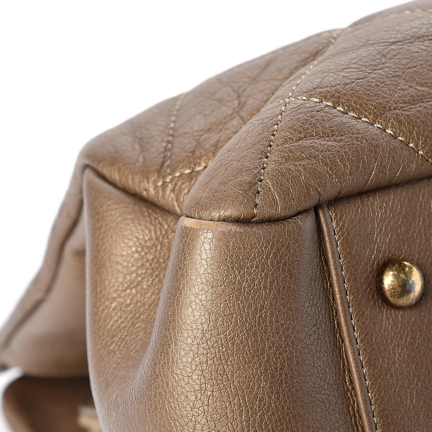 Chanel Metallic Calfskin Quilted Large CC Crown Tote Gold 11 of 14