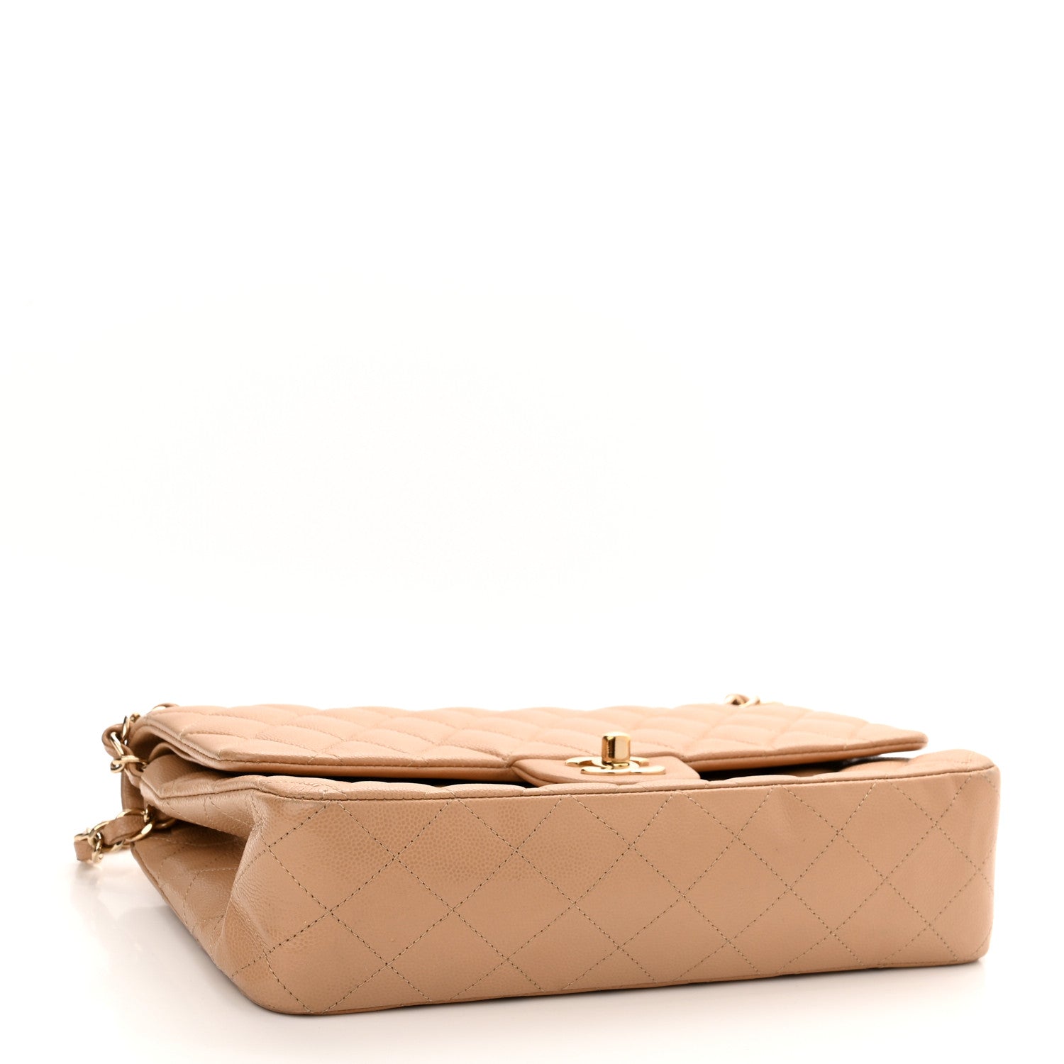 Chanel Caviar Quilted Medium Double Flap Beige 3 of 10