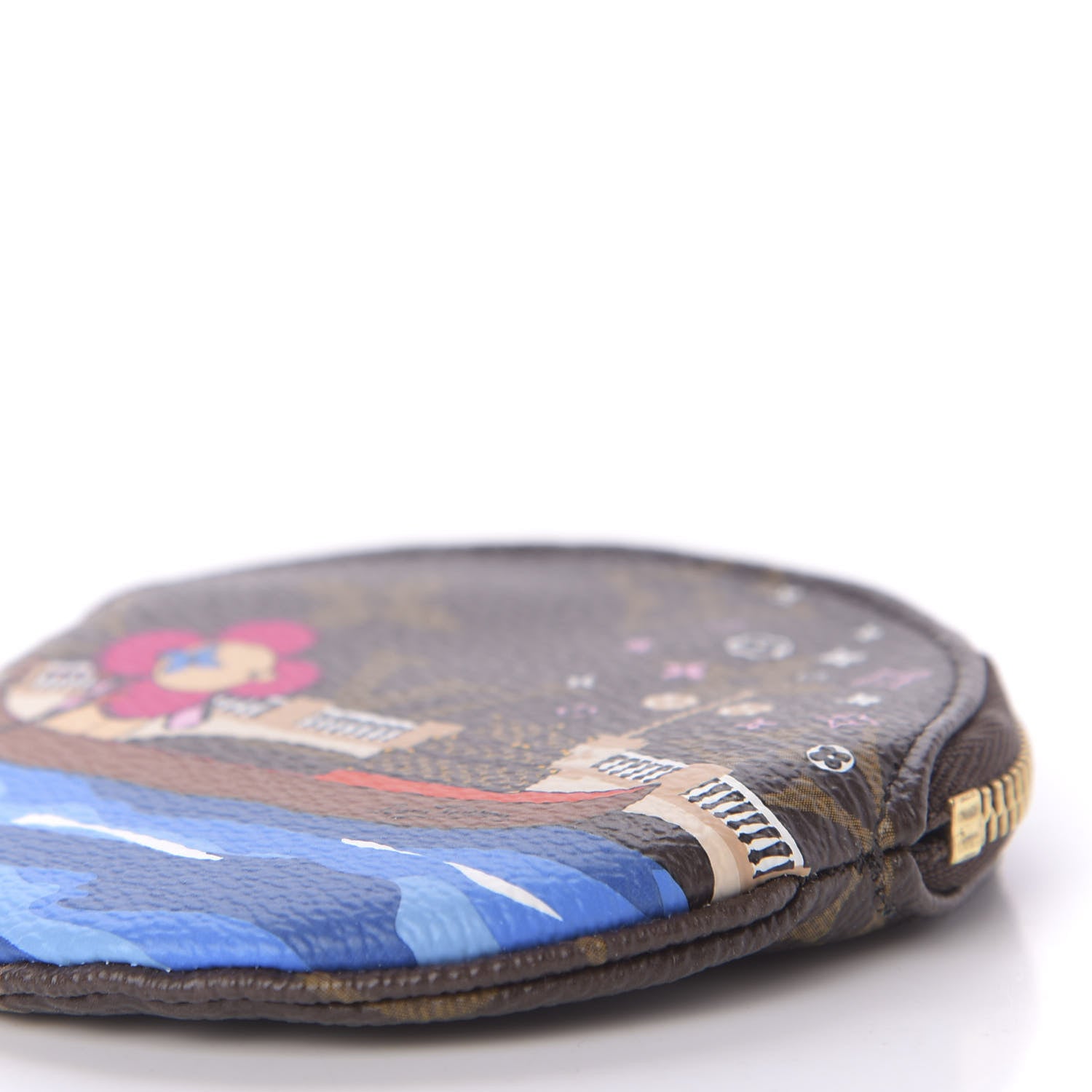 Louis Vuitton Monogram 2019 Christmas Animation Round Coin Purse Blue 6 of 9