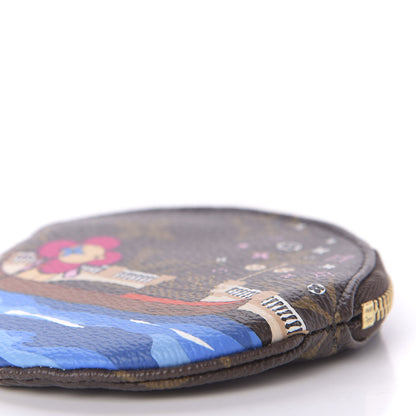Louis Vuitton Monogram 2019 Christmas Animation Round Coin Purse Blue 6 of 9