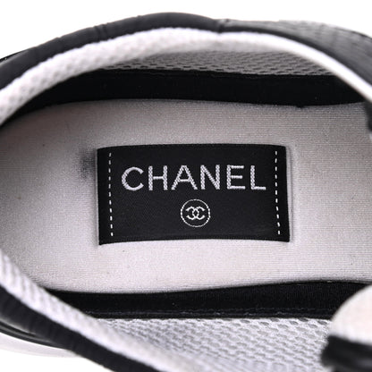 Chanel Calfskin Mesh Lycra Suede Womens Logo Sneakers 41.5 Black 6 of 16