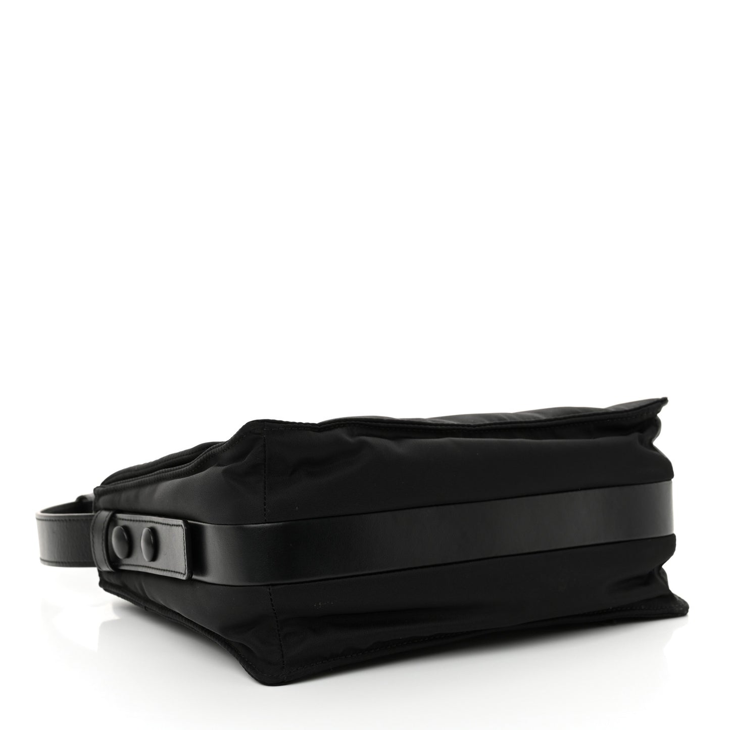 Re-Nylon Vitello Padded Small Flap Shoulder Bag Black