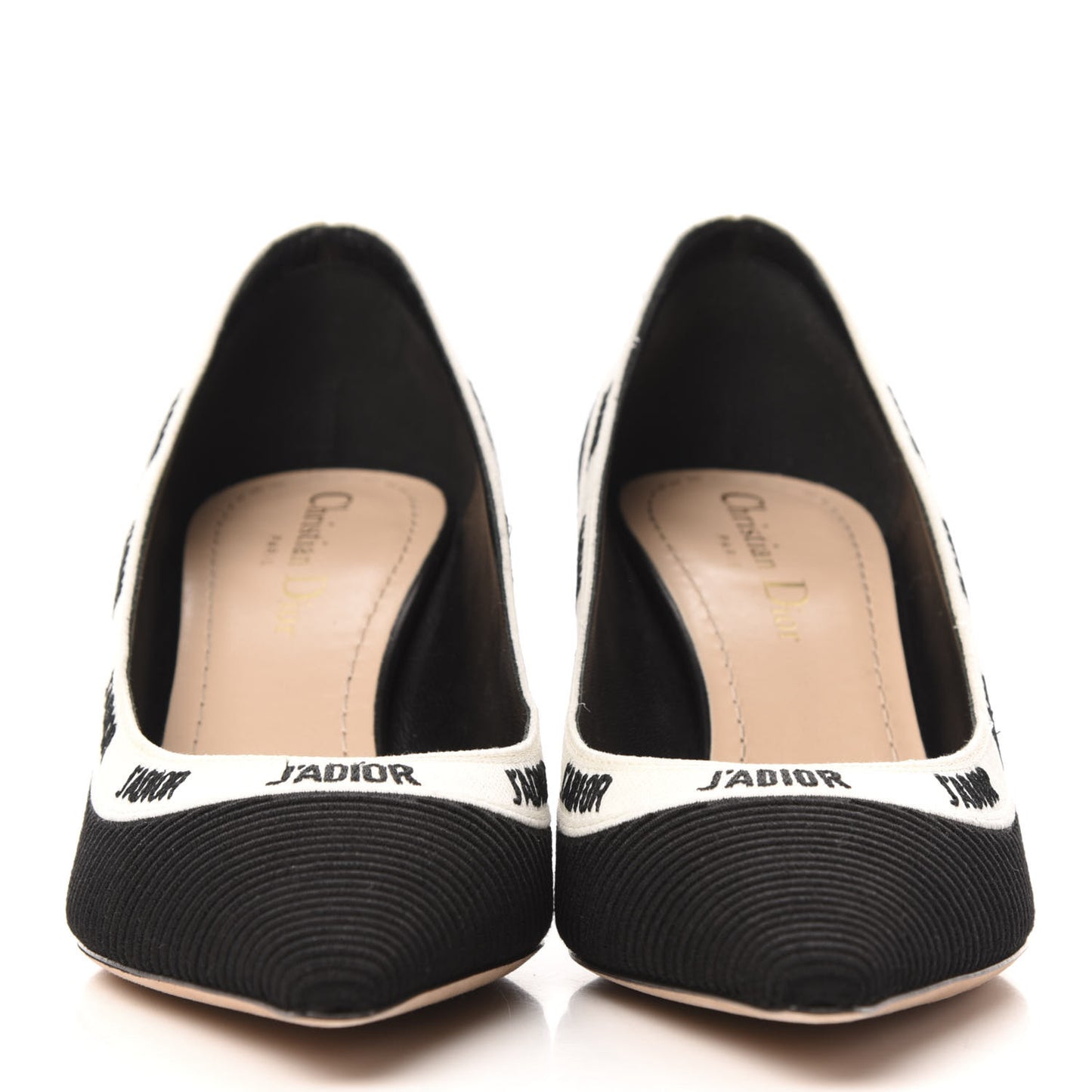 Technical Canvas Ribbon Embroidered J'Adior 65mm Pumps 37.5 Black