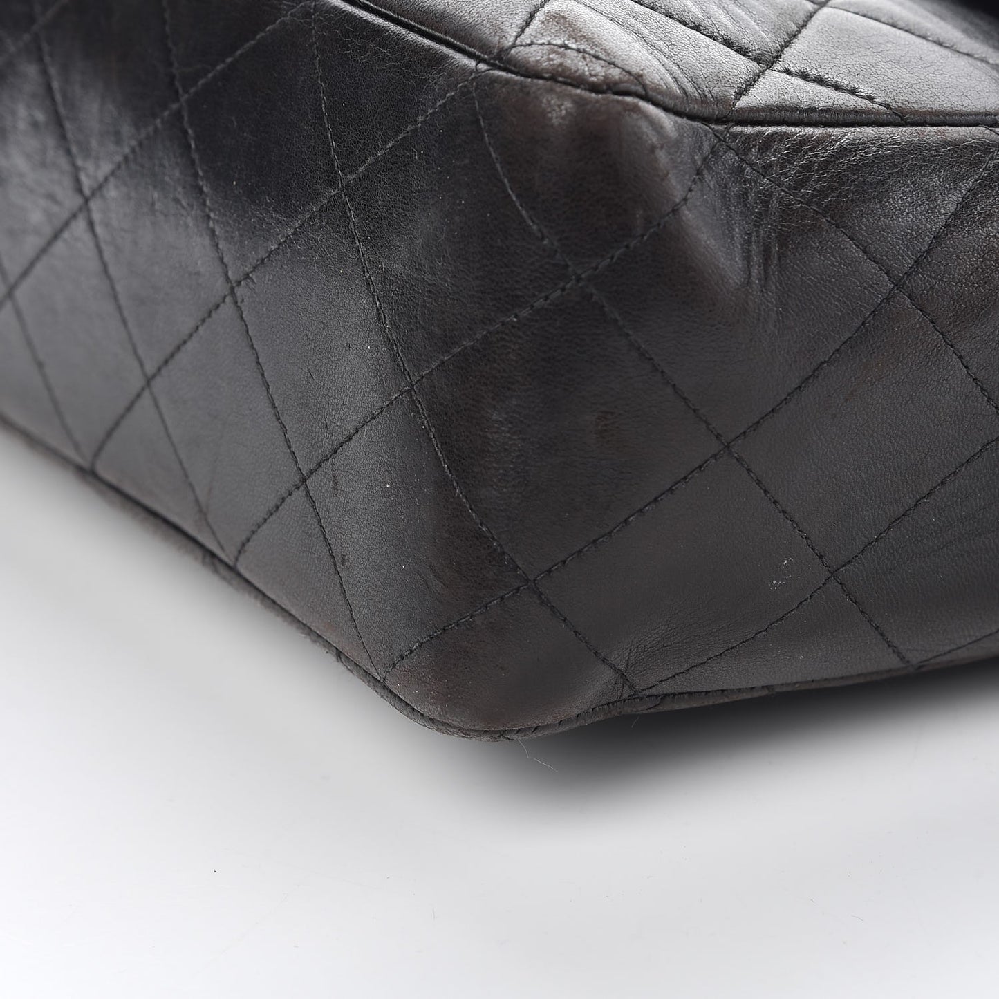 Lambskin Quilted Jumbo Single Flap Black