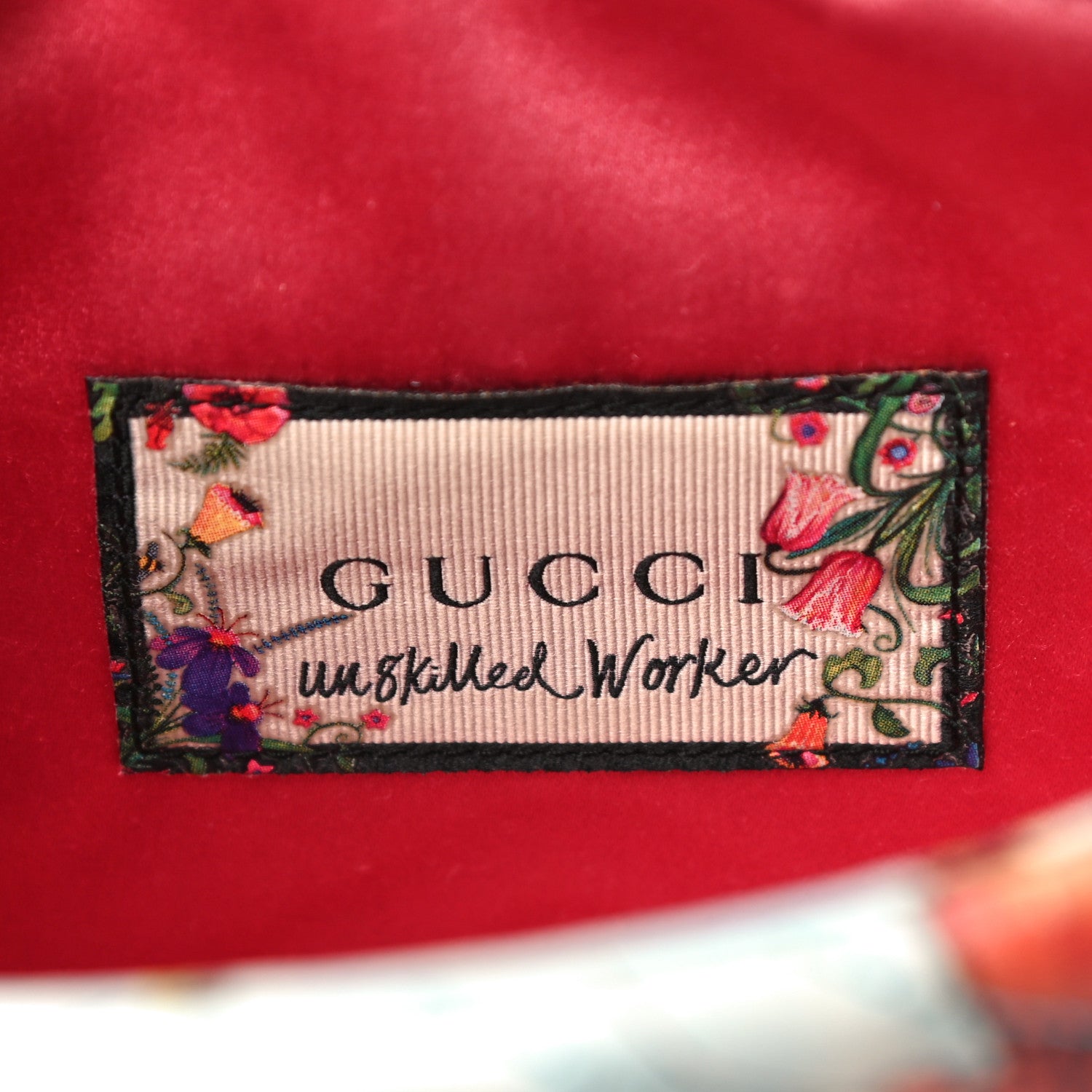 Gucci X UNSKILLED WORKER Calfskin Matelasse Flora Painted Small GG Marmont Chain Shoulder Bag Cloudy Blue Multicolor 8 of 14