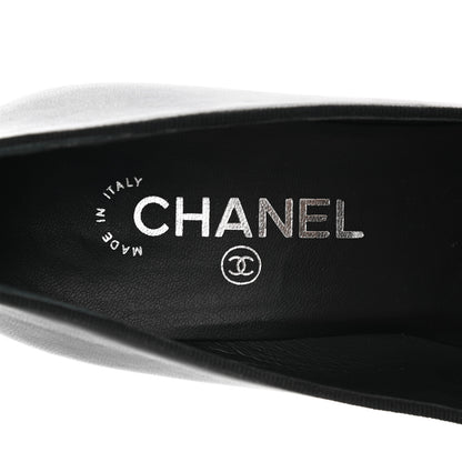 Chanel Lambskin Cap Toe CC Pumps 39 Black 7 of 10