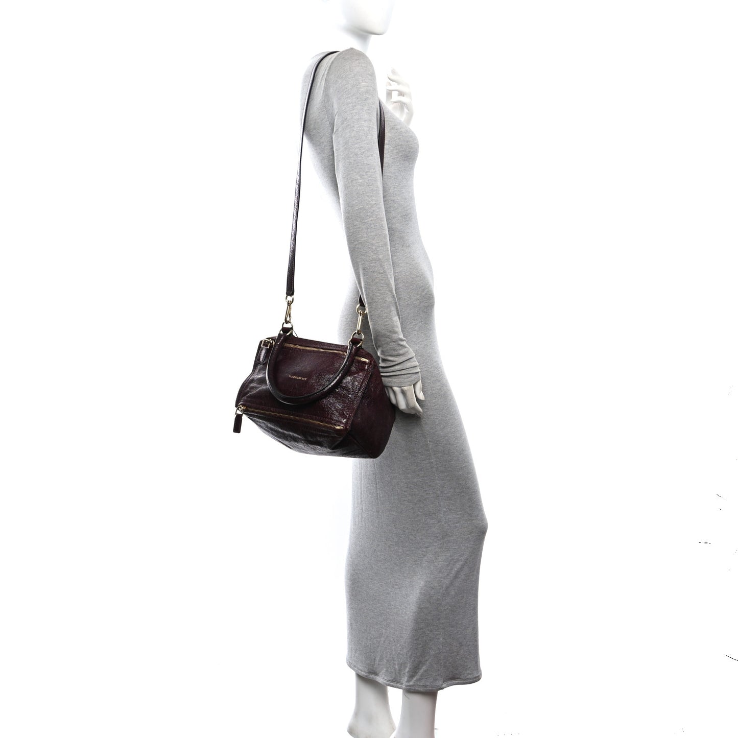 Crinkled Patent Small Pandora Oxblood
