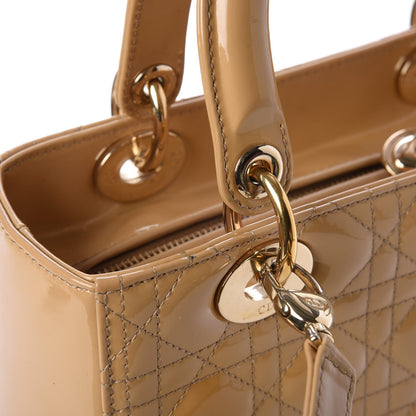 Christian Dior Patent Cannage Medium Lady Dior Beige 10 of 10