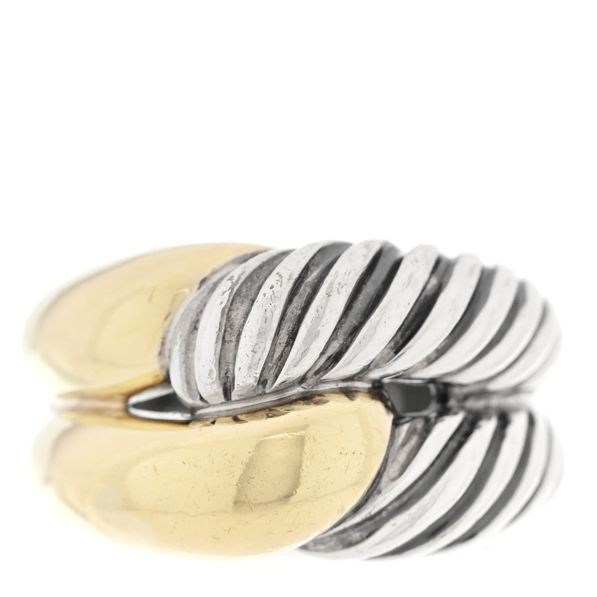 David Yurman Sterling Silver 14K Yellow Gold Single Loop Labyrinth Ring 52 6 1 of 4