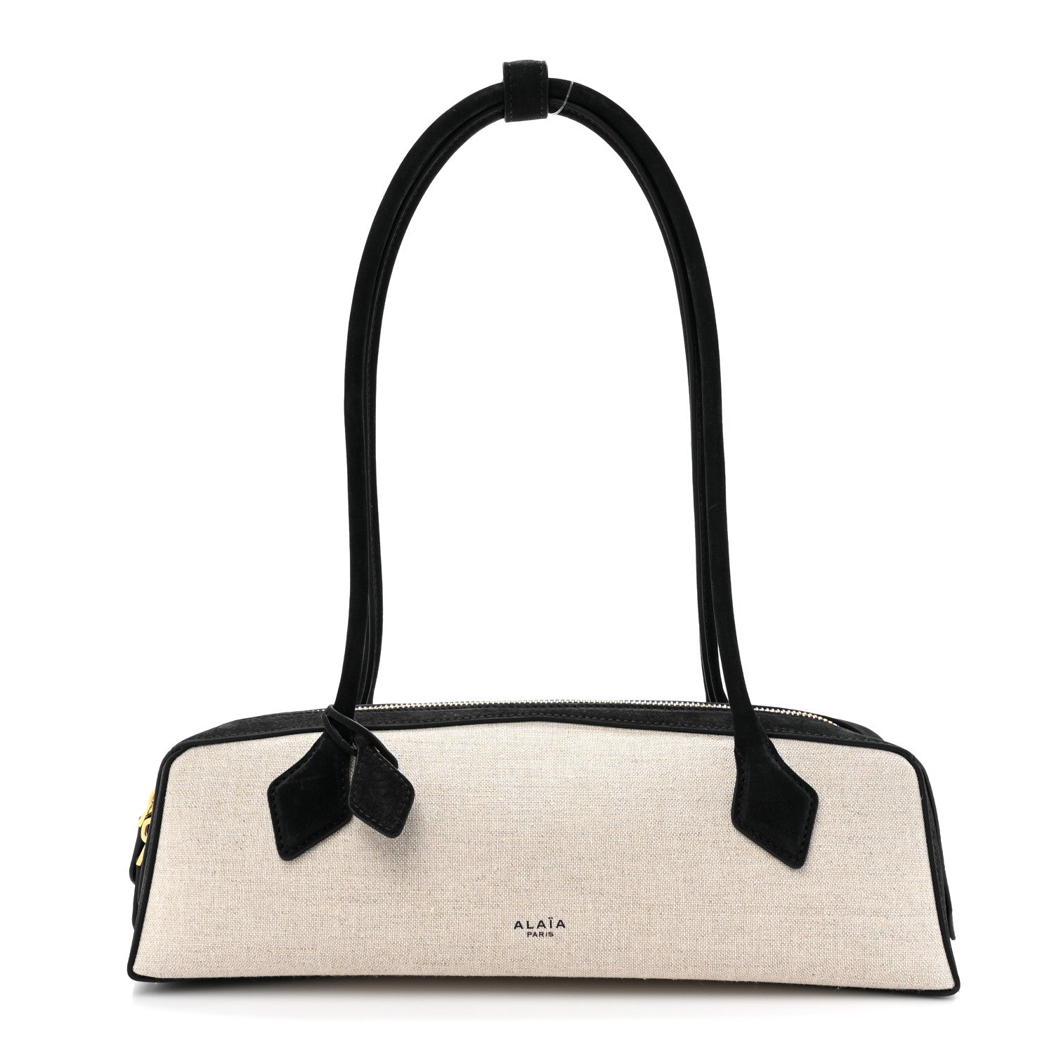 Alaia Canvas Nubuck Medium Le Teckel Bag Black 1 of 11