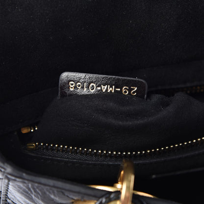 Christian Dior Crinkled Patent Cannage Small Lucky Badges My Lady Dior Black 8 of 10