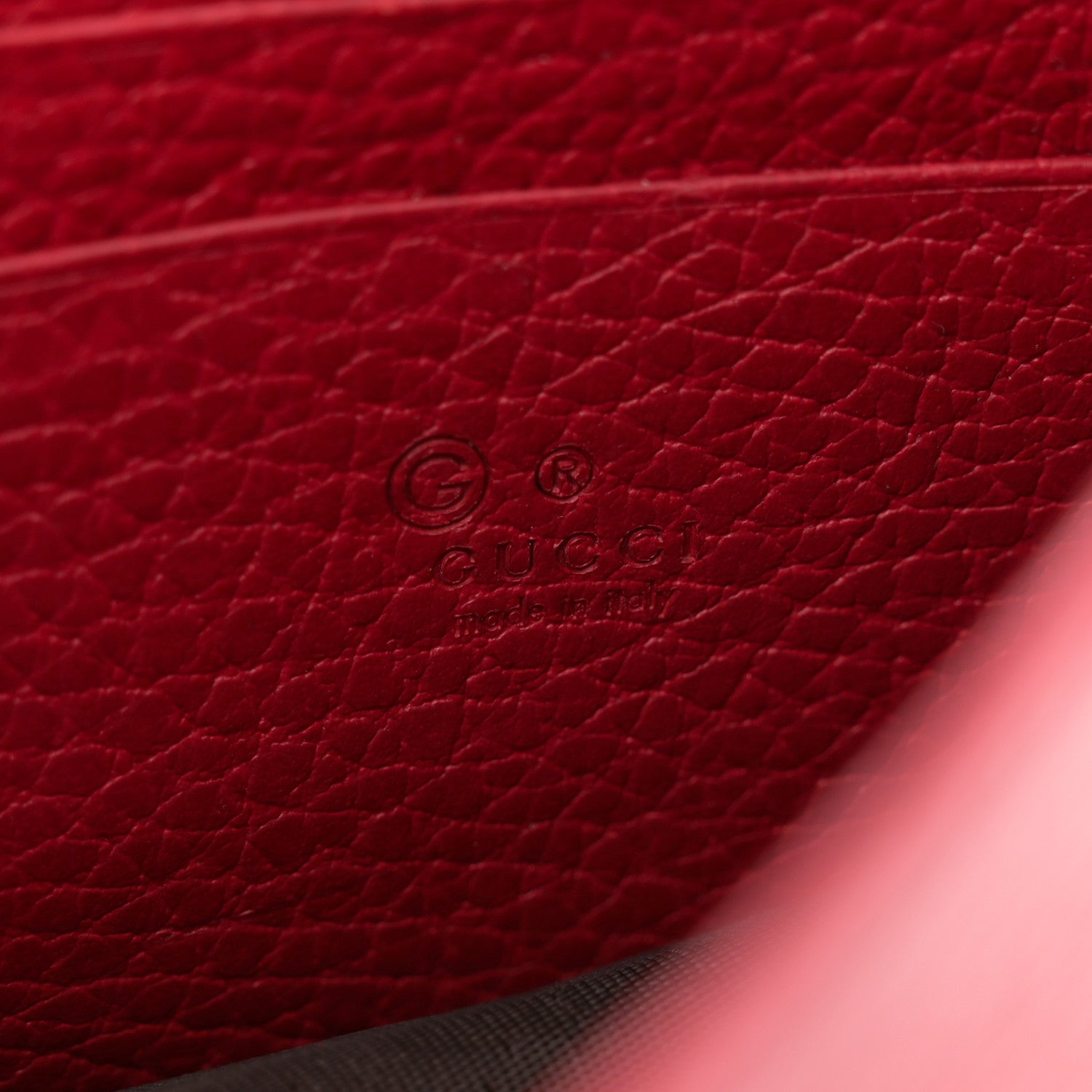 Gucci Dollar Calfskin Interlocking G Chain Wallet Red 6 of 11