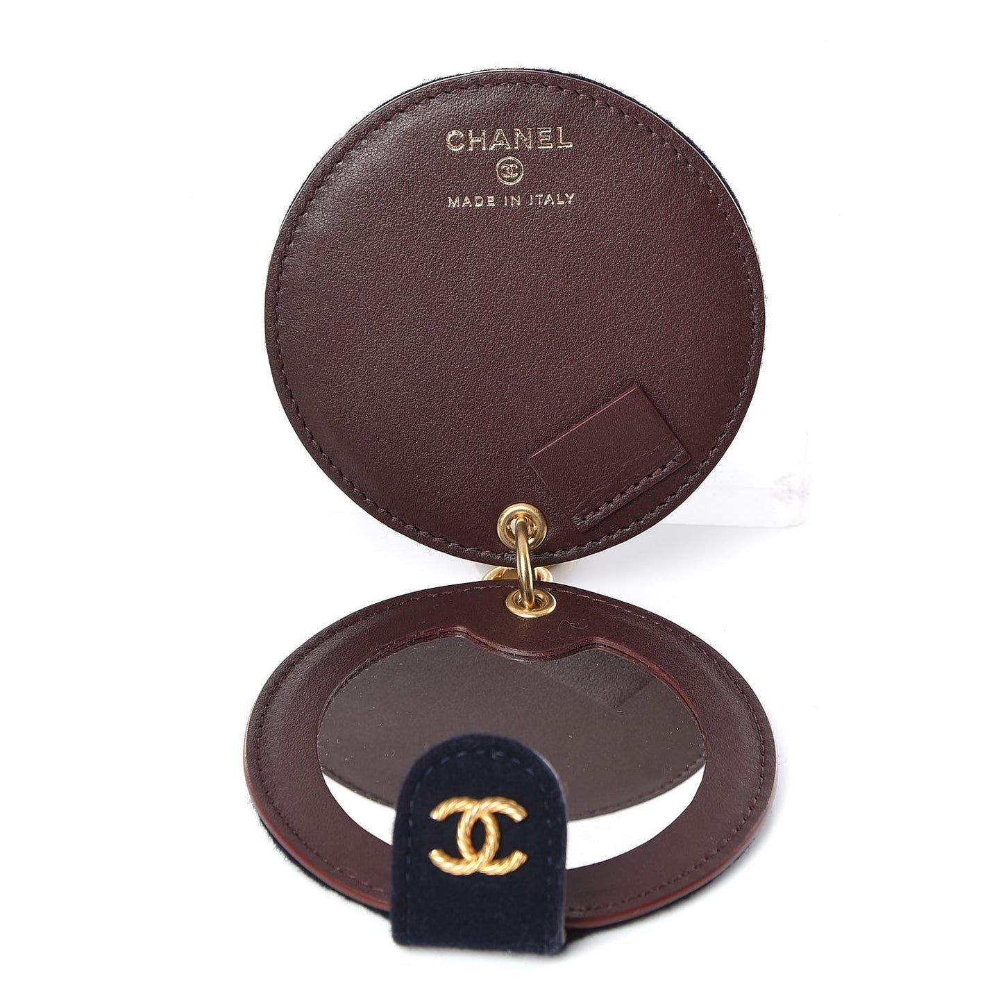 Wool Quilted Paris-Hamburg Charms Pocket Mirror Navy