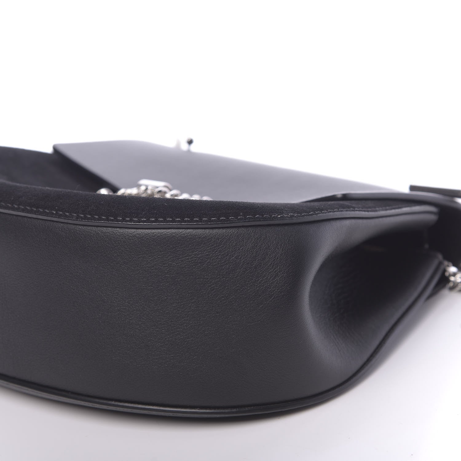 Chloe Suede Smooth Calfskin Drew Shoulder Bag Black 8 of 10