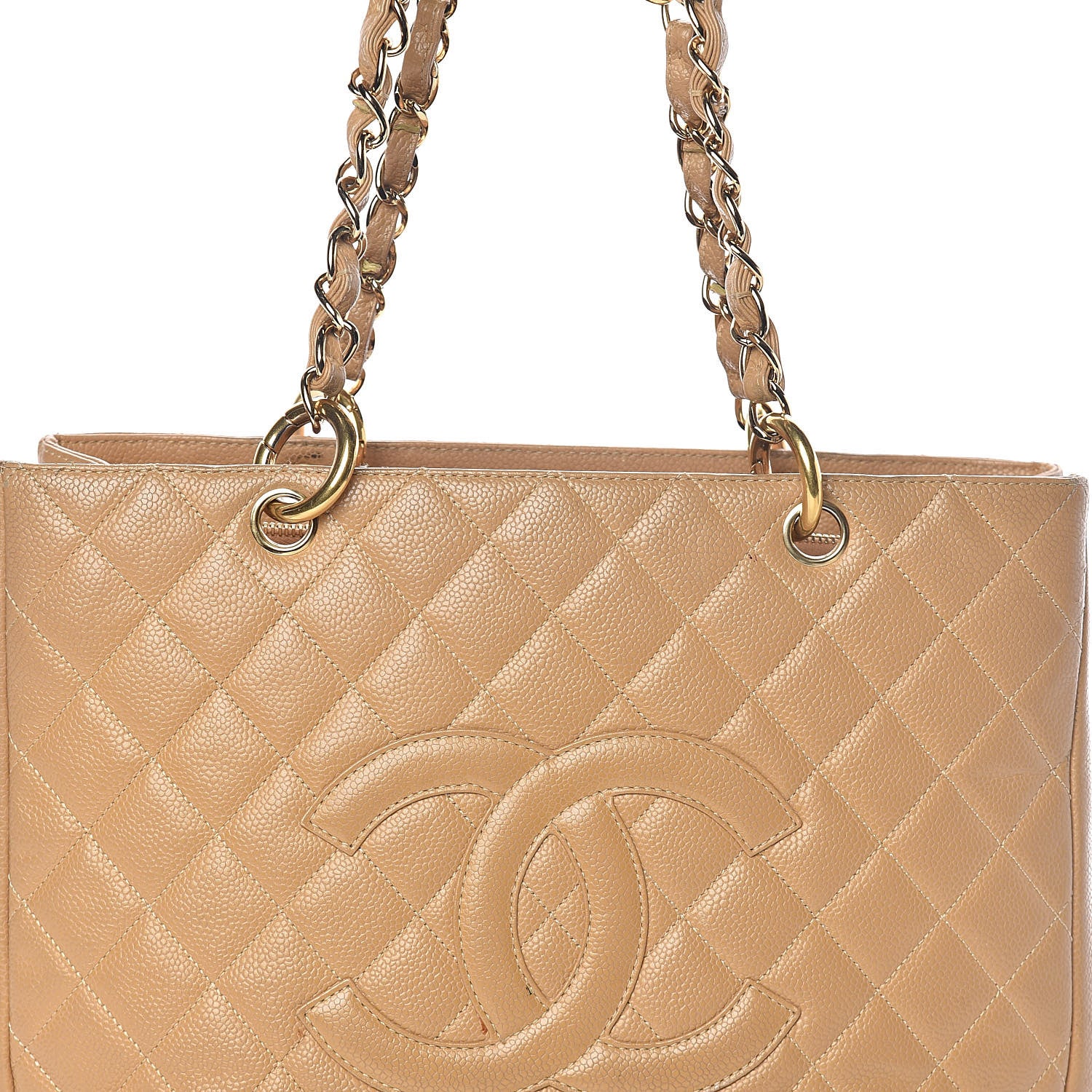 Chanel Caviar Quilted Grand Shopping Tote GST Beige 13 of 16