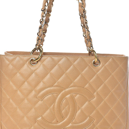Chanel Caviar Quilted Grand Shopping Tote GST Beige 13 of 16