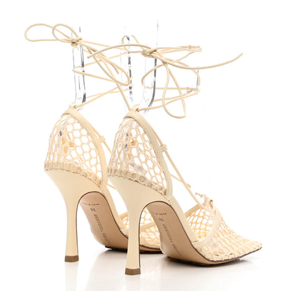 Bottega Veneta Mesh Nappa Stretch Ankle Tie Sandals 38 Toile 4 of 7