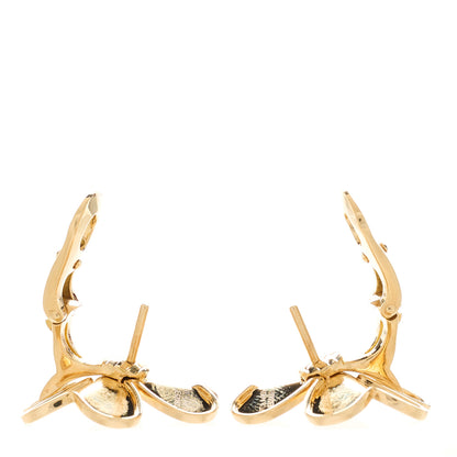 Van Cleef & Arpels 18K Yellow Gold Diamond Large Frivole Earrings 3 of 4