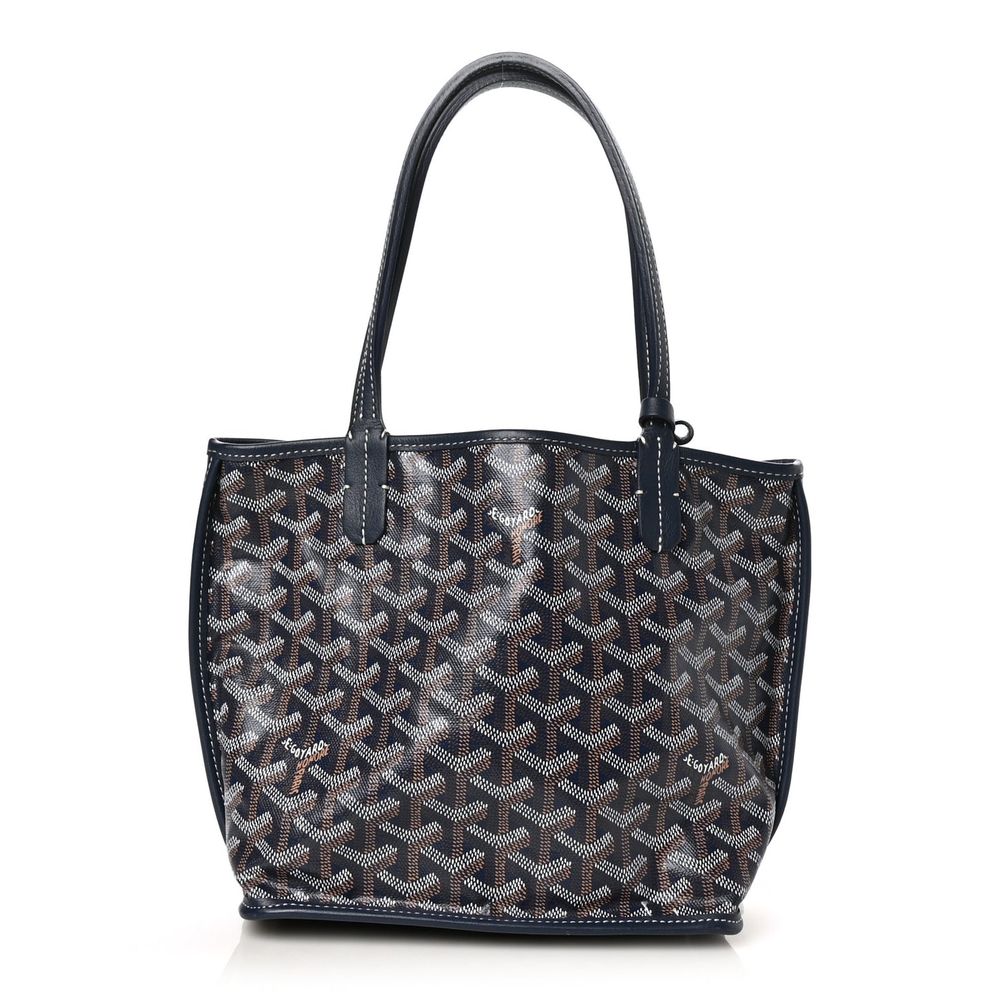 Goyardine Reversible Mini Anjou Navy