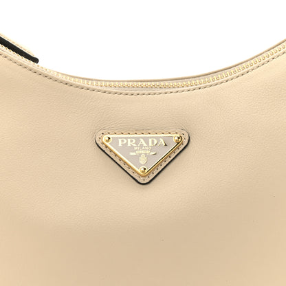 Prada Soft Calfskin Medium Aimee Shoulder Bag Travertine 12 of 23