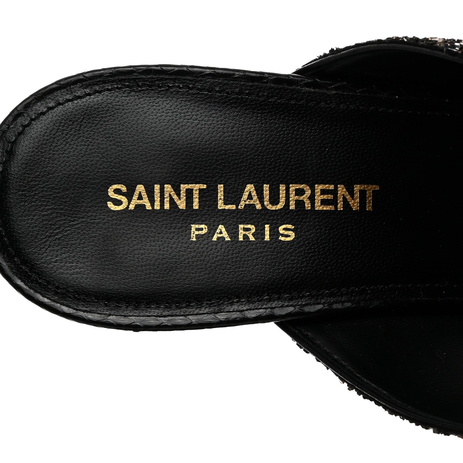 Saint Laurent Glitter LouLou 95 Mule Sandals 39.5 Midnight Black 6 of 10