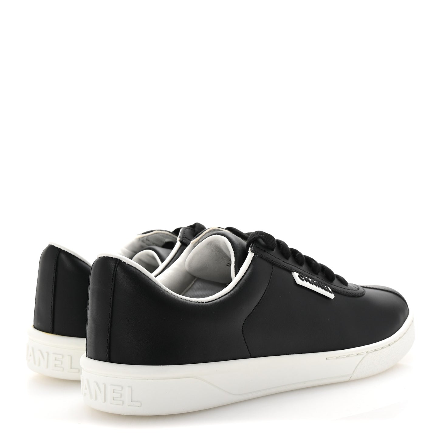 Calfskin CC Womens Sneakers 37.5 Black