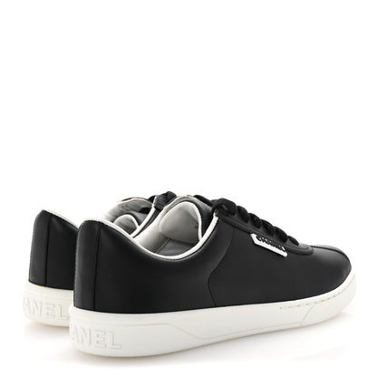 Chanel Calfskin CC Womens Sneakers 37.5 Black 5 of 9