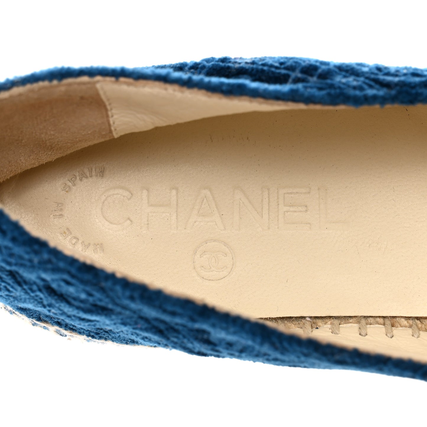 Velvet Grosgrain Quilted Camellia CC Espadrilles 37 Navy Black